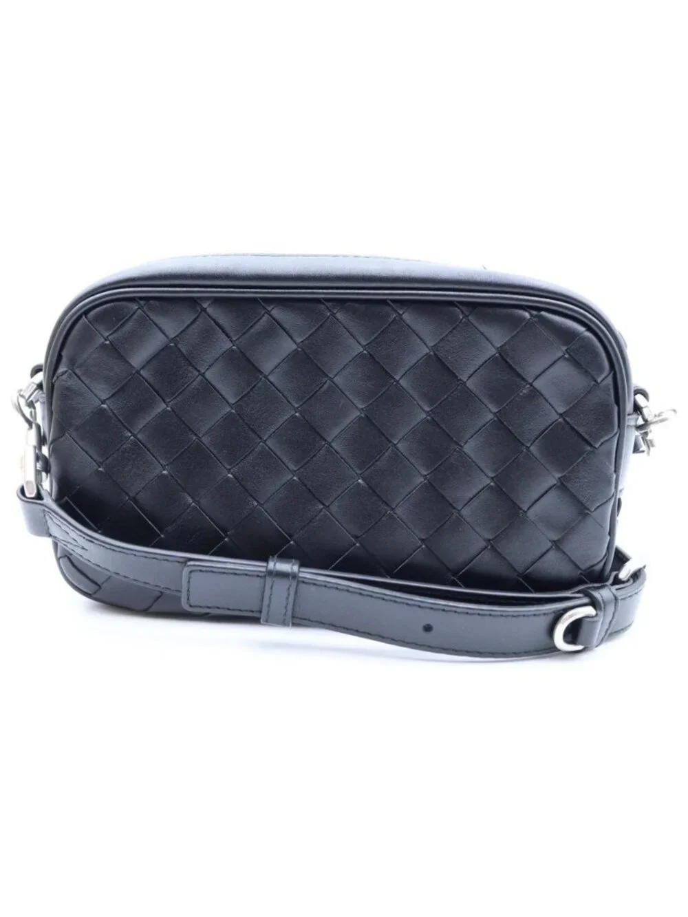 Bottega Veneta Intrecciato Camera Bag Black Leather